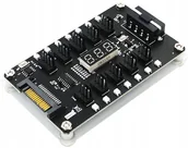 Chłodzenie procesora - Rozdzielacz do wentylatorów wiatraków Hub 10x 3 / 4 pin z wyświetlaczem LED - miniaturka - grafika 1