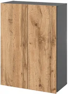 Szafki łazienkowe - Szafka Łazienkowa Wisząca 60CM 3P Szary Dąb Wotan Słupek Szafka Wisząca - miniaturka - grafika 1
