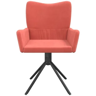 Lumarko Obrotowe krzesła stołowe, 2 szt., różowe, aksamitne - Krzesła - miniaturka - grafika 6