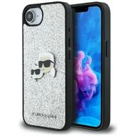 Etui i futerały do telefonów - Etui Karl Lagerfeld Fixed Glitter Ikonik Metal Pin do iPhone 16e srebrny - miniaturka - grafika 1