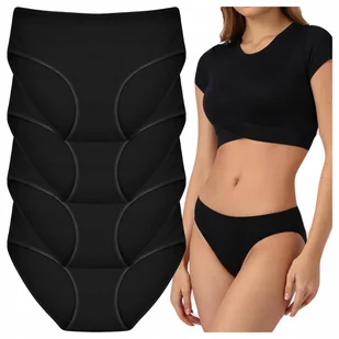 Majtki Damskie Bawełniane FiGi Gładkie Kobiece CZARNE 4-PAK rozmiar 2XL - Majtki damskie Majtki Damskie Bawełniane FiGi Gładkie Kobiece CZARNE 4-PAK rozmiar 2XL - Majtki damskie - miniaturka - grafika 1