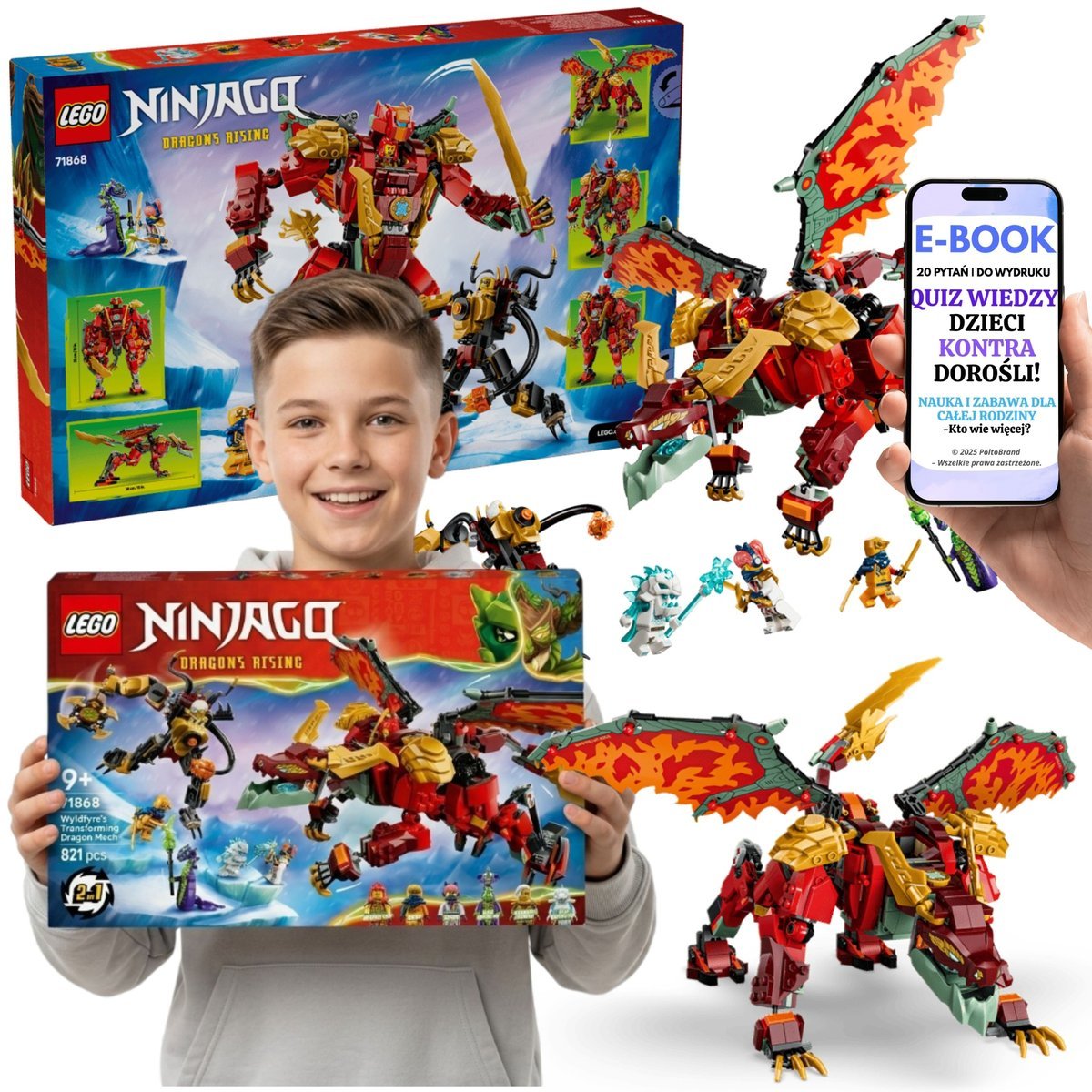 LEGO NINJAGO Transformujący Smok i Mech Ninja (71868) + E-BOOK-2