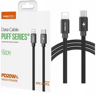 Kable USB - KABEL LIGHTNING - USB C PRZEWÓD 20W PD 1,5M DO ŁADOWANIA DO IPHONE RECCI - miniaturka - grafika 1