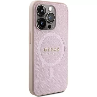 Guess GUHMP15XPSAHMCP iPhone 15 Pro Max 6.7" różowy/pink hardcase Saffiano MagSafe - Etui i futerały do telefonów Guess GUHMP15XPSAHMCP iPhone 15 Pro Max 6.7" różowy/pink hardcase Saffiano MagSafe - Etui i futerały do telefonów - miniaturka - grafika 4