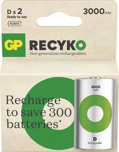 Akumulatorki, D HR20, 1.2V, 3000 mAh, GP, kartonik, 2-pack, ReCyko - Ładowarki i akumulatory - miniaturka - grafika 1