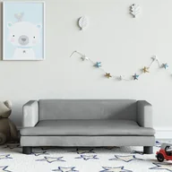 Meble do sypialni - vidaXL Sofa dla dzieci, jasnoszara, 80x45x30 cm, aksamit - miniaturka - grafika 1