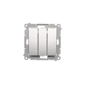 Wyłączniki światła i elektryczne - Kontakt KONTAKT_SIMON Przycisk zwierny potrójny SIMON 54 Srebrny DP31.01/43 - miniaturka - grafika 1