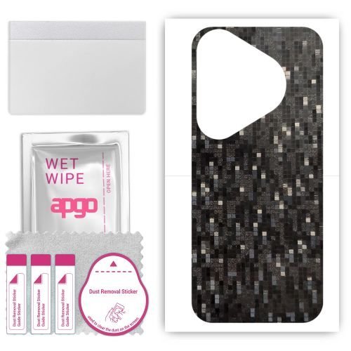 folia naklejka skórka strukturalna na TYŁ do Huawei Pura 70 Pro - Carbon Pixel Czarny - apgo SKINS