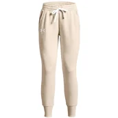Spodnie damskie - Under Armour Rival Fleece Joggers 1356416-783 Damskie Spodnie Beżowe - miniaturka - grafika 1