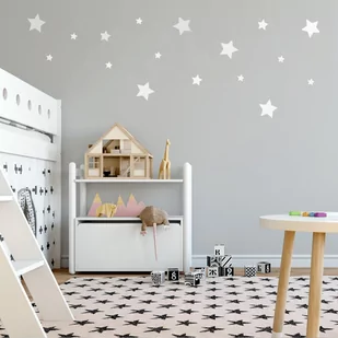 BIAŁE gwiazdki, naklejki ścienne 110 szt - Naklejki na ścianę - miniaturka - grafika 1