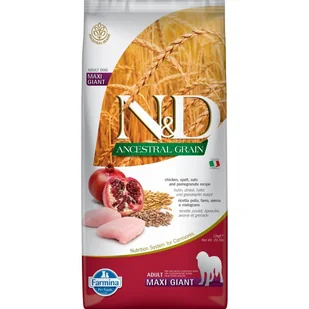 N&D Dog Ancestral Grain Chicken Adult Giant Maxi 12 KG Karma Sucha Psy Dorosłe - Sucha karma dla psów - miniaturka - grafika 1