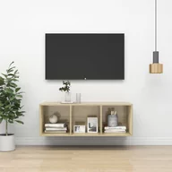 Szafki RTV - vidaXL Wisząca szafka pod TV kolor dąb sonoma 37x37x107 cm płyta 805483 - miniaturka - grafika 1