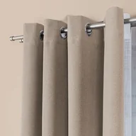 Zasłony - Zasłona do salonu 100% zaciemniająca na przelotkach 140x250 cm ciemnobeżowa BLACKOUT - miniaturka - grafika 1