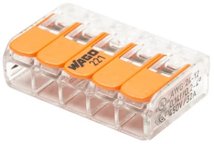 Złącze automatyczne szybkozłączka 5x0,2-4 mm 40 szt. WAGO - Kostki, złączki, wtyczki - miniaturka - grafika 1