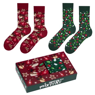 Skarpetki Świąteczne damskie ZOOKSY 36-40 śmieszne kolorowe ZESTAW 2 par - Skarpetki męskie Skarpetki Świąteczne damskie ZOOKSY 36-40 śmieszne kolorowe ZESTAW 2 par - Skarpetki męskie - miniaturka - grafika 1