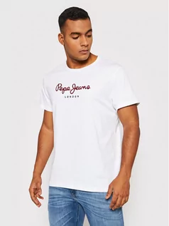 Koszulki męskie - Pepe Jeans T-Shirt Eggo PM508208 Biały Regular Fit - grafika 1