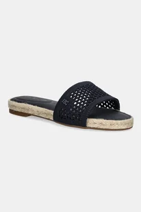 Tommy Hilfiger klapki KNIT MESH ESPADRILLE FLAT SANDAL damskie kolor granatowy FW0FW08744 - Klapki i japonki damskie - miniaturka - grafika 1
