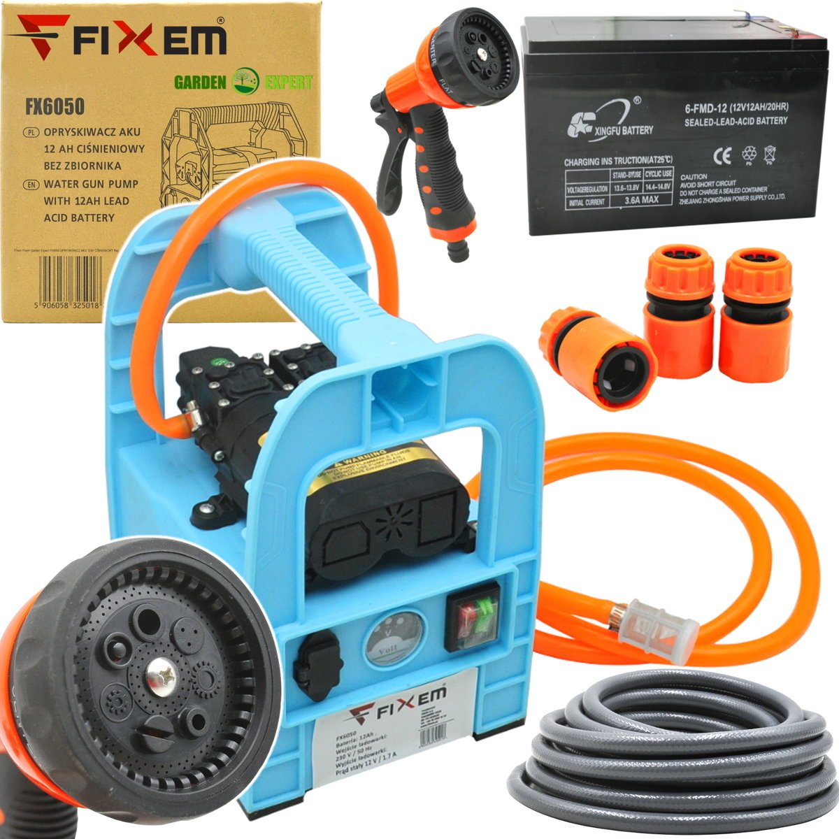 CIŚNIENIOWY OPRYSKIWACZ AKUMULATOROWY 12Ah bez ZBIORNIKA MYJKA ROZPYLACZ