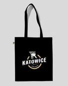 Torby i wózki na zakupy - TORBA BAWEŁNIANA NA ZAKUPY KATOWICE Czarny - miniaturka - grafika 1
