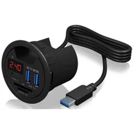 Części i akcesoria do laptopów - RaidSonic Czytnik do Biurka USB 3.0 SD/MicroSD LED IB-Hub1404 - miniaturka - grafika 1