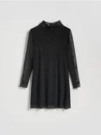 Sukienki - Reserved - Sukienka z dekoracyjnymi aplikacjami - czarny - miniaturka - grafika 1