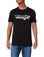 Koszulki męskie - Wrangler T-shirt męski z logo, Schwarz, XS - miniaturka - grafika 1
