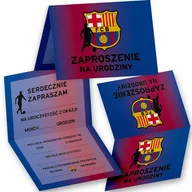 Kartki okolicznościowe i zaproszenia - Zaproszenie Urodzinowe Fc Barcelona Zaproszenia Na Przyjęcie Wiele Wzorów - miniaturka - grafika 1