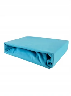 PRZEŚCIERADŁO Z GUMKĄ 100x220 TURKUS Jersey PREMIUM GRUBE Bawełna 100% - Prześcieradła - miniaturka - grafika 1