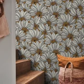 Tapety - Tapeta Zachary Liście szaro-złota winylowa na flizelinie Inspire - miniaturka - grafika 1