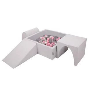 Piankowy plac zabaw KiddyMoon z kwadratowym basenem do gry w piłkę (300 piłek ∅ 7 cm/2,75 cala) z miękkimi przeszkodami i basenem z piłkami, certyfi.. - Suche baseny - miniaturka - grafika 1