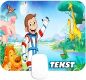 Podkładki pod mysz - PODKŁADKA POD MYSZKĘ Z NADRUKIEM MAŁPKA GEORGE WZORY-TEKST -20X24 - miniaturka - grafika 1