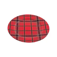Tace i patery - Taca dekoracyjna czerwona w kratkę 33 cm - miniaturka - grafika 1
