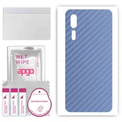 Szkła hartowane na telefon - Folia naklejka skórka strukturalna na TYŁ do ZTE Axon 10 Pro 5G -  Carbon Granatowy - apgo SKINS - miniaturka - grafika 1