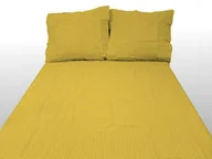 Pościel - Pościel z kory 200x220 żółta słoneczna jednobarwna bawełna 100% - miniaturka - grafika 1