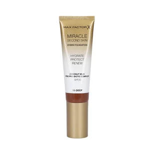 Max Factor, Miracle Second Skin, Nawilżający podkład do twarzy spf20 013 deep, 30 ml - Podkłady do twarzy - miniaturka - grafika 1
