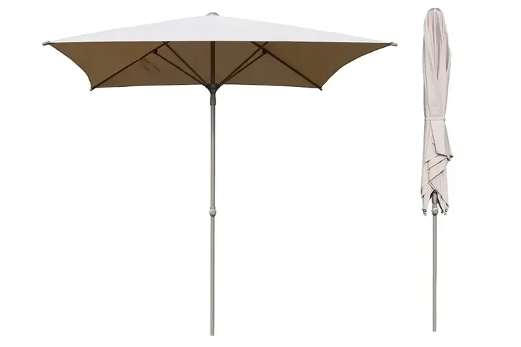 Kwadratowy składany parasol ogrodowy - beżowy - Caldo - 250x250