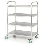 Wózki magazynowe - B2B Partner Nierdzewny wózek półkowy, 4 półki, 860x540 mm WT-A00603 - miniaturka - grafika 1