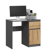 Biurka - Biurko Szkolne Zuza Prawe Grafit, Dąb Wotan - miniaturka - grafika 1