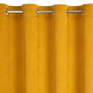 Euro Firany Zasłona Velvet Eliza 140 x 250 Przel Musztardowy 1222122 - Zasłony - miniaturka - grafika 1