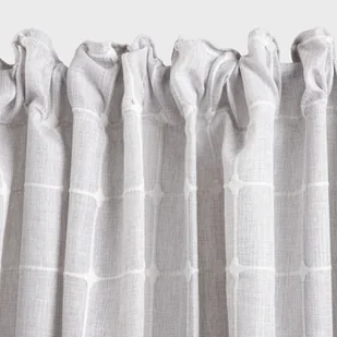 HOMLA Zasłona BELVER w haftowaną kratkę szara 140X250CM - Zasłony - miniaturka - grafika 1