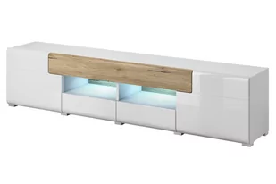 Szafka RTV dwudrzwiowa z trzema szufladami i wnęką Toledo 40 - biały połysk / san remo - Szafki RTV Szafka RTV dwudrzwiowa z trzema szufladami i wnęką Toledo 40 - biały połysk / san remo - Szafki RTV - miniaturka - grafika 1