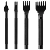 Pasmanteria - Dziurkacz perforator do skóry paska dłuto wybijak kaletniczy 4 szt. stalowy - miniaturka - grafika 1