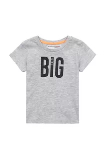 Bluzki dla niemowląt - Szary t-shirt dla niemowlaka z napisem - grafika 1