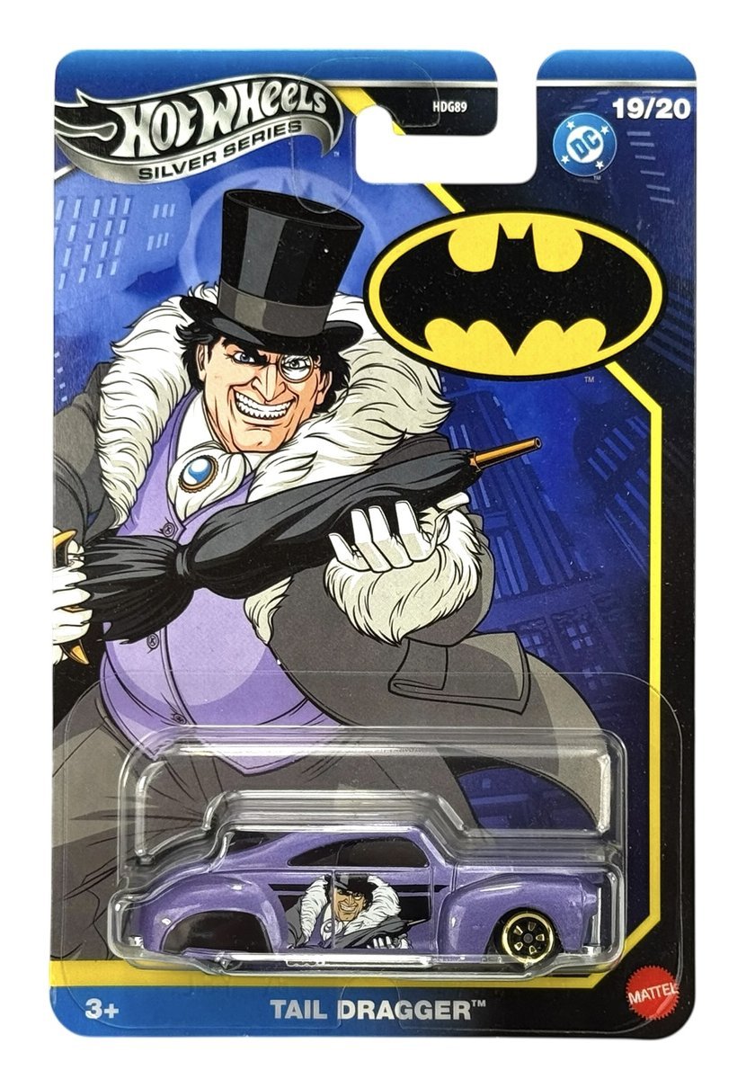 HOT WHEELS PENGUIN TAIL DRAGGER DC BATMAN 19/20 JBY25