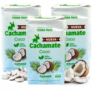 Zestaw Yerba Mate Cachamate Coco (kokosowa) 3x500g 1,5kg - Yerba Mate - miniaturka - grafika 1