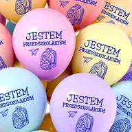 Balony i akcesoria - Balony kolorowe z napisem Jestem przedszkolakiem Pasowanie Szkoła 10 szt. - miniaturka - grafika 1