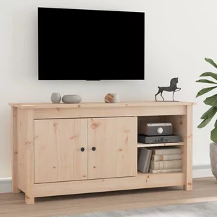Lumarko Szafka pod telewizor, 103x36,5x52 cm, lite drewno sosnowe - Szafki RTV - miniaturka - grafika 1