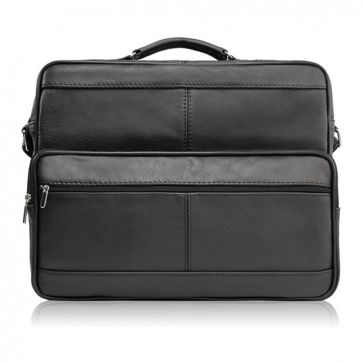 Torba Męska Na Ramię Skórzana Czarna Abruzzo Abr-02