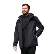 Kurtki męskie - Męska kurtka 3w1 Jack Wolfskin GLAABACH 3IN1 JKT M black - M - miniaturka - grafika 1