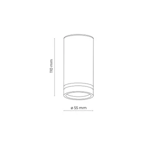 Natynkowa tuba, spot na żarówkę GU10 TK 6918 z serii JET BLACK - Lampy sufitowe - miniaturka - grafika 5